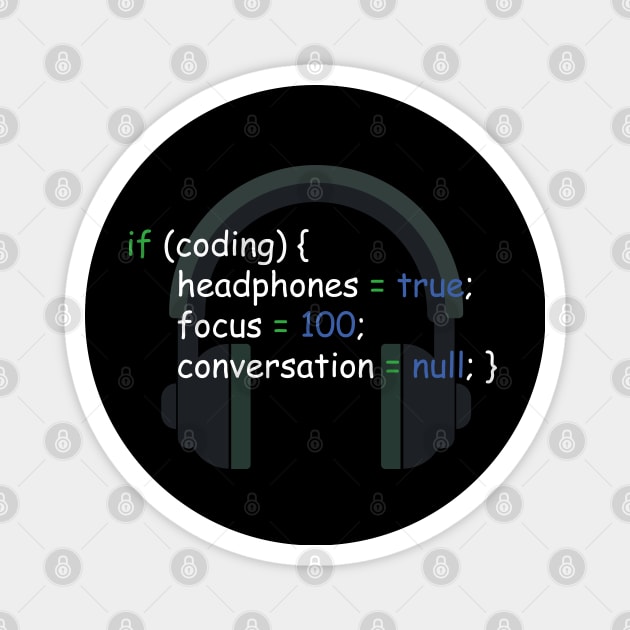 headphone coding Magnet by chicledechoclo